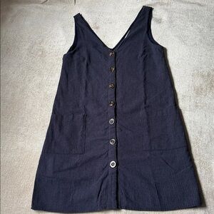 mia & tess Navy Blue With White Pinstripes Dress